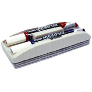 2 Marqueurs pour tableaux PENTEL Maxiflo + Brosse (Ass: 2 coul)