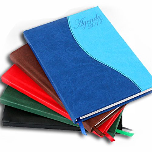 Agenda journalier 21×14,5cm en simili cuir coloris au choix