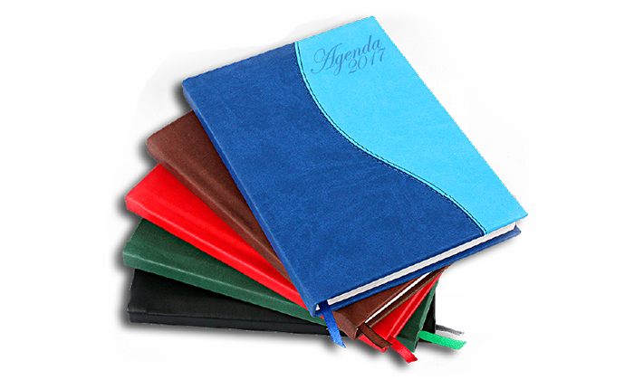 Agenda journalier 21x14,5cm en simili cuir coloris au choix