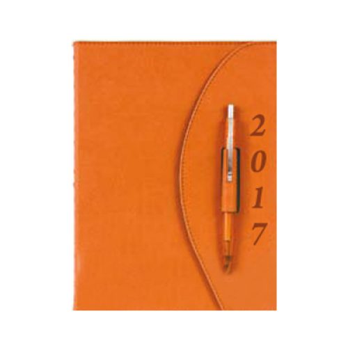 Agenda journalier à spirales avec porte-stylo 90 g/m² 16,5 x 23,5 cm
