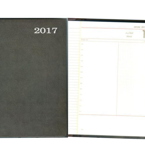 Agenda journalier de bureau avec répertoire 80 g/m² 17 x 24 cm papier blanc