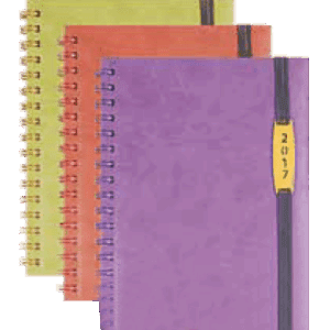 Agenda semainier à spirales petit format 90 g/m² 16,50 x 22,50 cm