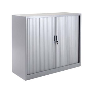 Armoire basse à rideaux métallique 100x100 cm Coloris au choix