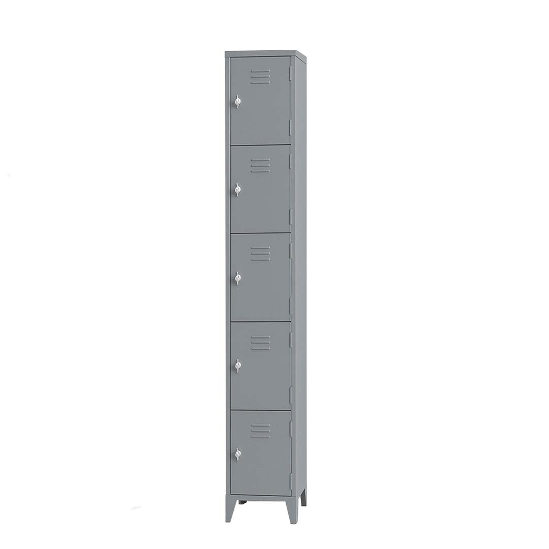 Armoire Vestiaire métallique à 5 portes fermeture avec serrure cadenas Dimensions H 198*30*45