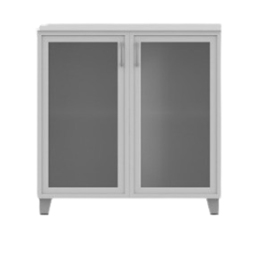 ARMOIRE VITREE EN BOIS 2 PORTES BATTANTES 80X41X83 GRIS