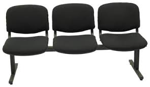 Banquette de réception 3 places ISO en tissu coloris au choix