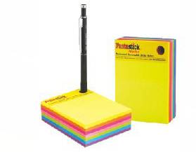 Bloc de 280 notes repositionnables Fantastick 76x101 mm avec bouchon stylo 7 Coul assorties