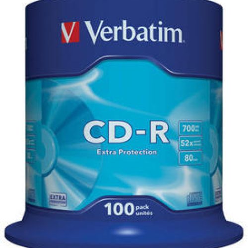 Boite de 100 CD-R Recordables Verbatim EXTRA PROTECTION