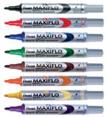 Boite de 12 Marqueurs pour tableaux PENTEL Maxiflo
