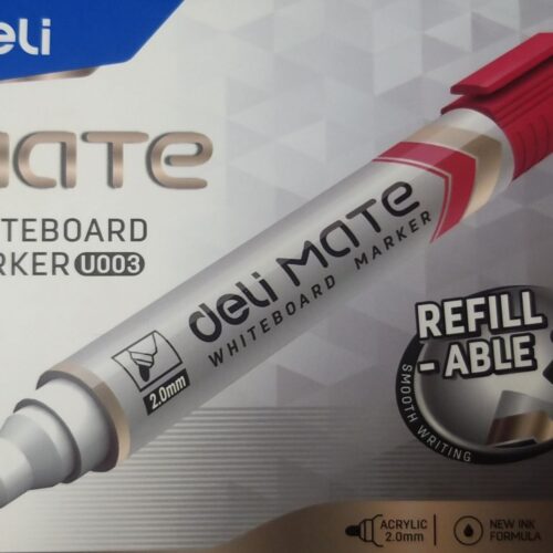 Boite de 12 MARQUEURS RECHARGEABLES POUR TABLEAU BLANC DELI-U003 coloris au choix