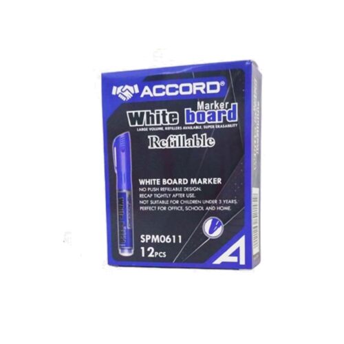 Boîte de 12 Marqueurs Tableau Blanc Rechargeables M06 – Couleurs au choix – ACCORD