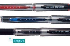 Boite de 12 Rollers Uni-Ball Gel Impact 1.0mm 4 Coloris au choix