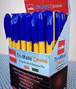 Boite de 12 Stylo coloris au choix Cello Trimate Orange 0.7 mm