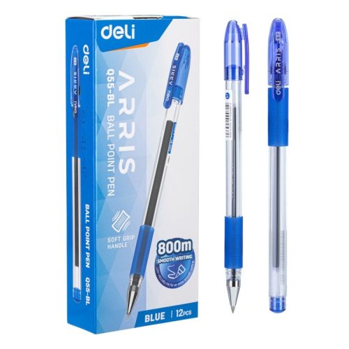 Boite de 12 stylos à bille Deli-EQ55 Arris Pointe de 0.7 mm coloris au choix