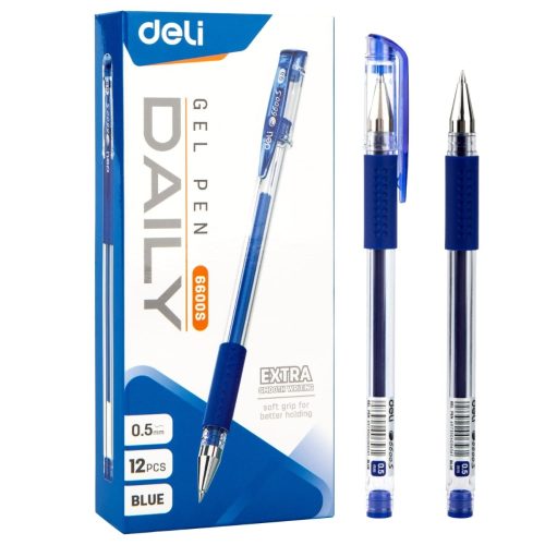 Boite de 12 stylos à encre gel Deli E6600S 0,5 mm 400 mm Coloris au choix