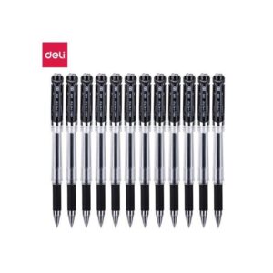 BOITE DE 12 STYLOS GEL DELI-EQ10520 - 0,5mm Noir
