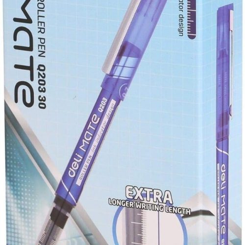Boite de 12 Stylos ROLLER DELI 0,7mm MATE 203 coloris au choix