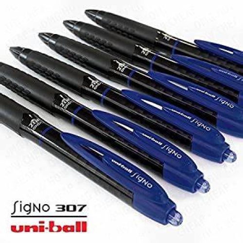 Boite de 12 Stylos Uni-Ball Signo 307 rétractable 4 coloris au choix