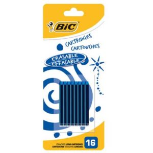 Boîte de 16 cartouches standard longues BIC pour stylo plume 2 Coloris au choix