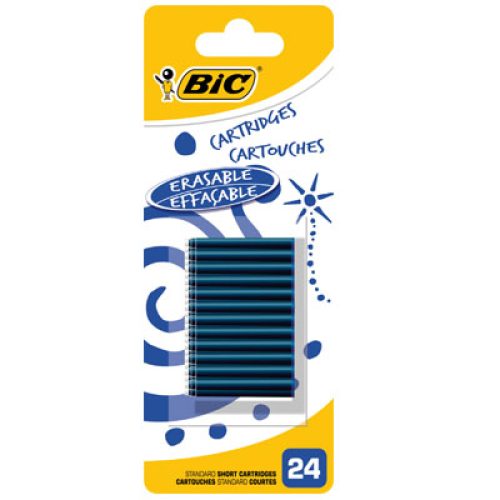 Boîte de 24 cartouches standard courtes BIC pour stylo plume 2 Coloris au choix
