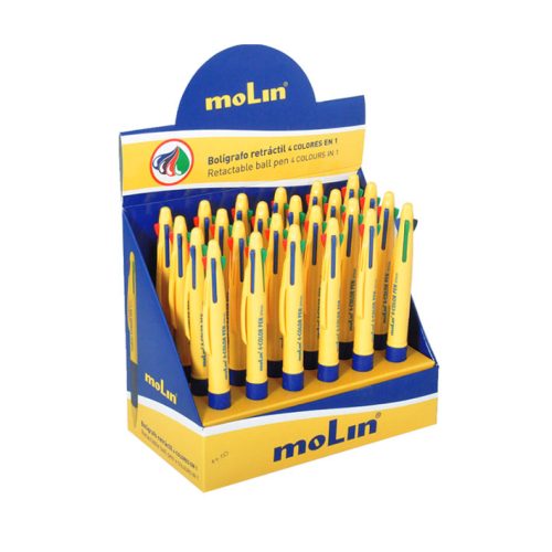 Boite de 25 stylos Bille MOLIN 4 couleurs en 1