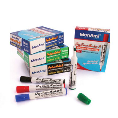 Boite de 4 Marqueurs Effaçables MonAmi Dry erase 4 Couleurs assorties
