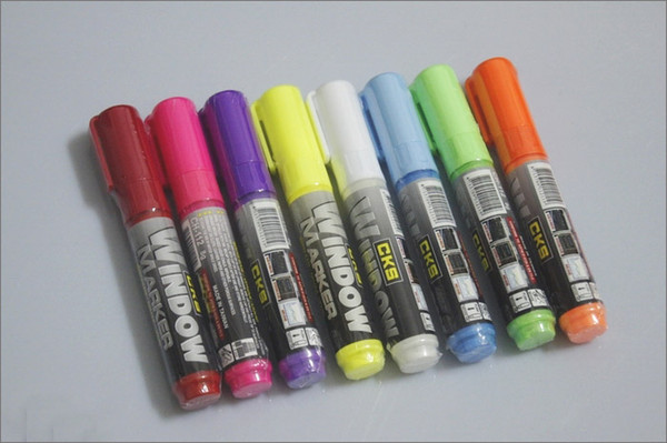 Boite de 6 marqueurs Effaçables fluorescents CKS pour verre