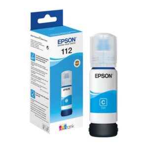 Bouteille d'encre Epson 112 Cyan EcoTank d'origine (C13T06C24A)