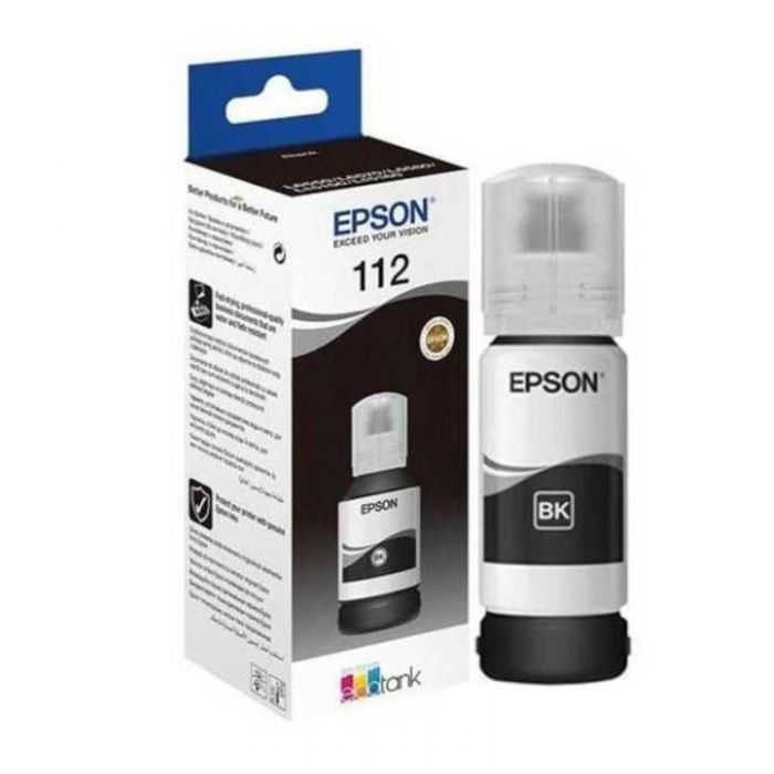 Bouteille d'encre Epson 112 Noir EcoTank d'origine (C13T06C14A)