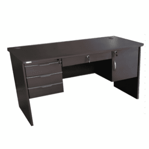 Bureau BOOK avec 3+1 tiroirs +1 porte à droite / à serure, 150 x 70 x 76cm wengé