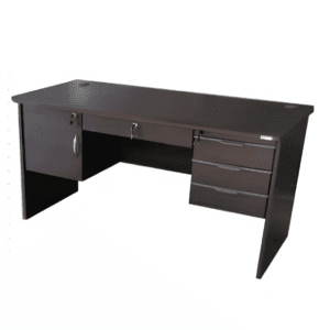 Bureau BOOK avec 3+1 tiroirs +1 porte à gauche / à serure, 150 x 70 x 76 wengé
