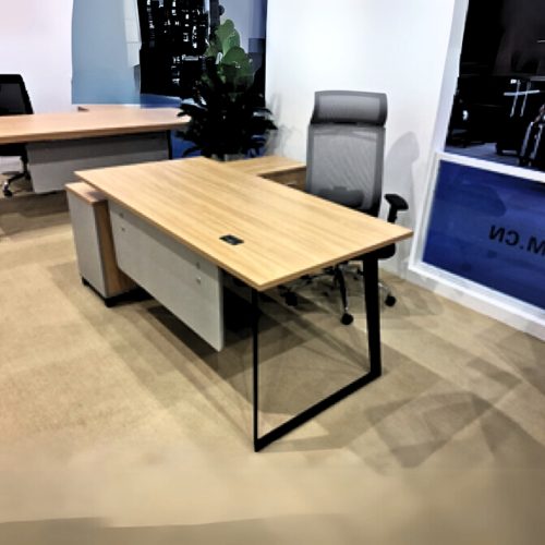 Bureau NEO avec retour/ rangement 180 cm wengé