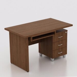 Bureau opérateur 140x70 cm en bois Mélaminé avec caisson suspendu 2 Coloris au choix