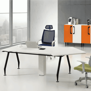 Bureau Opérateur Blanc ART pietement métal noir