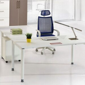 Bureau Opérateur CUBE 160 cm SANS retour Blanc