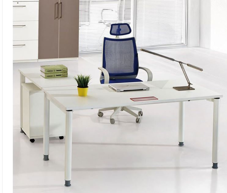 Bureau Opérateur CUBE 160 cm SANS retour Blanc