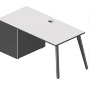 Bureau Opérateur START avec caisson 120x60x75 cm Couleur Angel White + Premium Gray