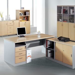 Bureau VIGO avec retour 2 po. et caisson, Dim.:160x190x73 cm wenge