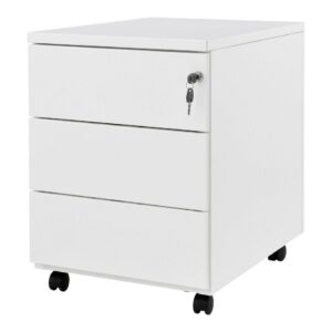 Caisson mobile en bois Mélaminé fermeture à serrure centrale 3 Coloris au choix