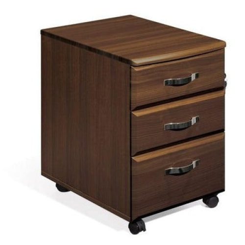 CAISSON MOBILE NEO 3 TIROIRS, FERMETURE À SERRURE CENTRALE, COULEUR : WENGÉ