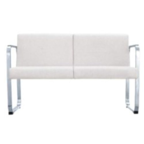 Canapé 2 places CUBE en simili cuir et chrome 118 x 63 x 78 cm Coloris au choix