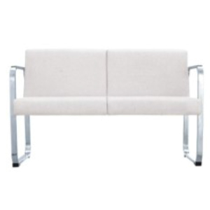 Canapé 2 places CUBE en simili cuir et chrome 118 x 63 x 78 cm Coloris au choix