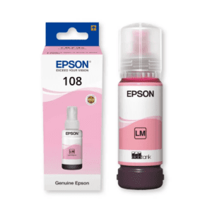 Cartouche d'encre Epson 108 Bouteille d'encre EcoTank Magenta clair 70 ml 7 200 pages en couleur pour L8050 (C13T09C64A)