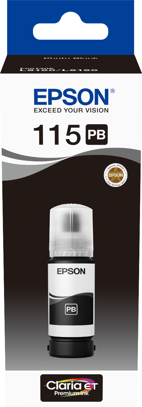 Cartouche d'encre Epson 115 Photo BOUTEILLE D'ENCRE NOIR pour L8160 6 200 pages (C13T07D14A)