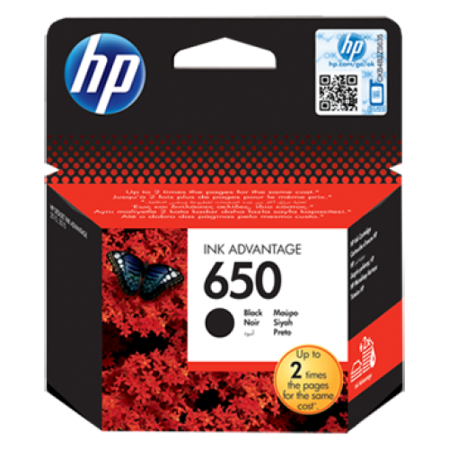 Cartouche d’encre HP 650 Noir d’origine (CZ101AE)