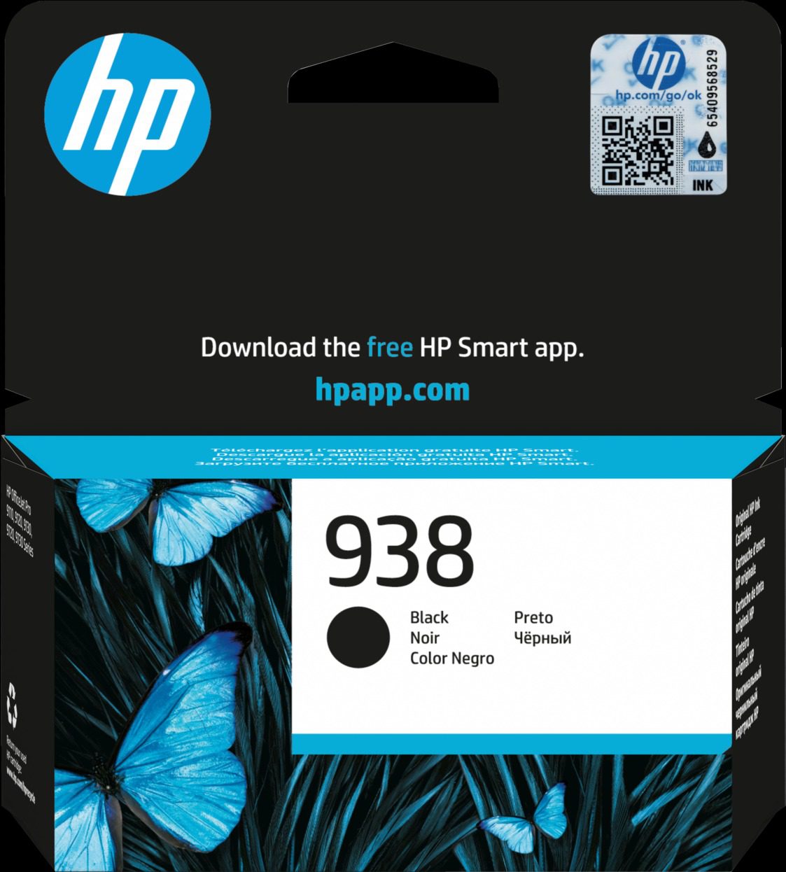 Cartouche d'encre HP 938 Noir d'origine - 1250 pages (4S6X8PE)