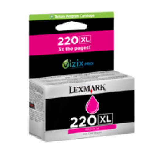 Cartouche Magenta N°220XL haute capacité LEXMARK