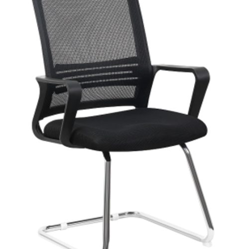 Chaise Visiteur assise en mousse haute densité , Piétement en chrome avec accoudoirs fixe