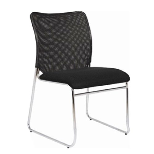 Chaise Visiteur avec accoudoirs WAIT en mesh Noir