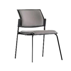 CHAISE VISITEUR CANDY EMPILABLE EN TISSU PIETEMENT EN TUBE D'ACIER PEINTURE EPOXY ANTI- TRACES PATINS ANTI-BRUIT ET ANTI-TRACES